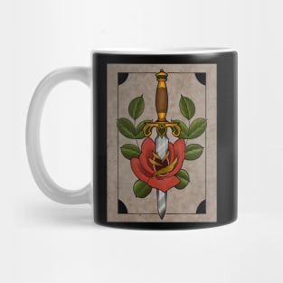 Neotraditional rose and dagger Mug